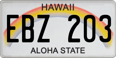 HI license plate EBZ203
