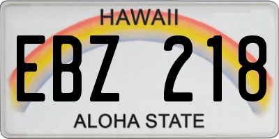 HI license plate EBZ218