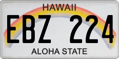 HI license plate EBZ224