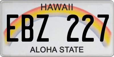 HI license plate EBZ227