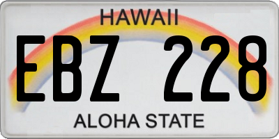 HI license plate EBZ228
