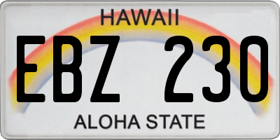HI license plate EBZ230