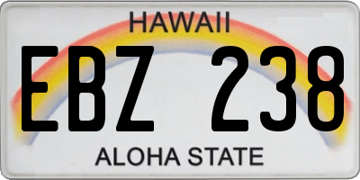 HI license plate EBZ238