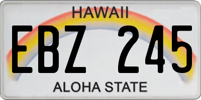 HI license plate EBZ245