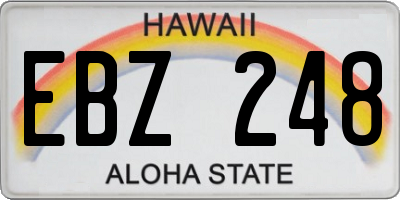 HI license plate EBZ248