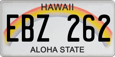 HI license plate EBZ262
