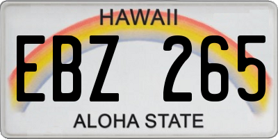 HI license plate EBZ265