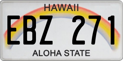 HI license plate EBZ271