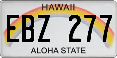 HI license plate EBZ277