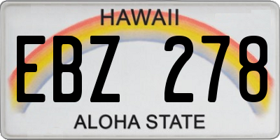 HI license plate EBZ278