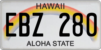 HI license plate EBZ280