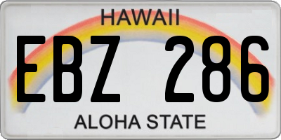 HI license plate EBZ286