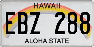 HI license plate EBZ288