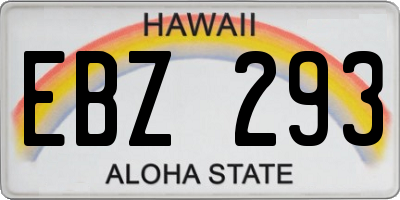 HI license plate EBZ293