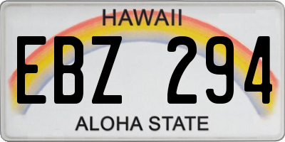 HI license plate EBZ294