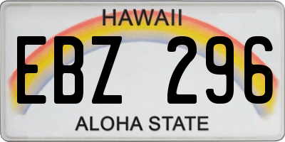 HI license plate EBZ296