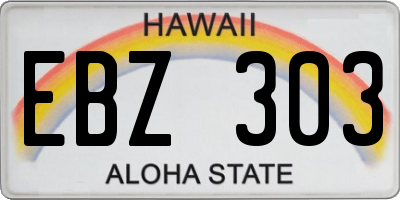HI license plate EBZ303