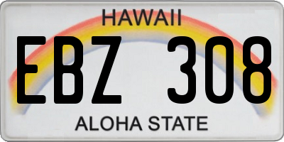 HI license plate EBZ308