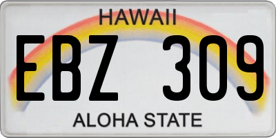 HI license plate EBZ309