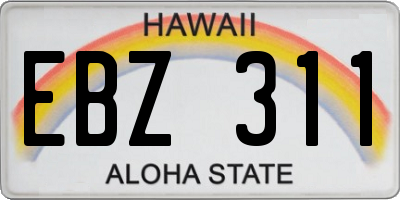 HI license plate EBZ311