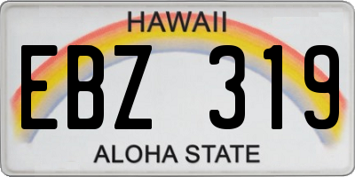 HI license plate EBZ319