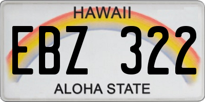 HI license plate EBZ322