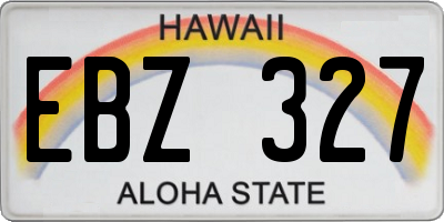 HI license plate EBZ327