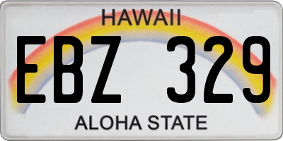 HI license plate EBZ329