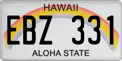 HI license plate EBZ331