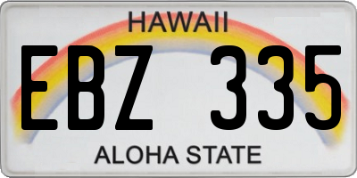 HI license plate EBZ335