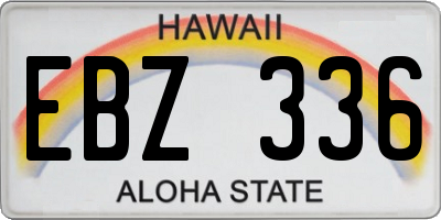 HI license plate EBZ336
