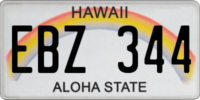 HI license plate EBZ344