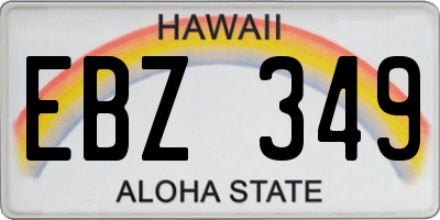 HI license plate EBZ349