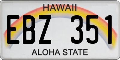 HI license plate EBZ351