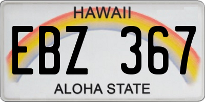 HI license plate EBZ367