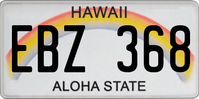 HI license plate EBZ368