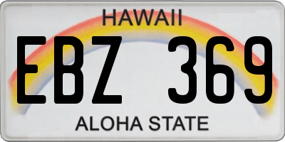 HI license plate EBZ369