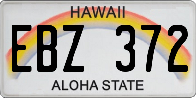 HI license plate EBZ372