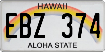 HI license plate EBZ374