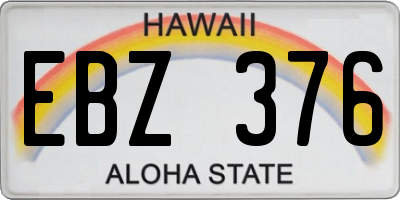 HI license plate EBZ376