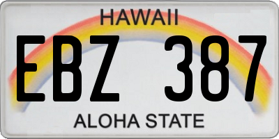HI license plate EBZ387