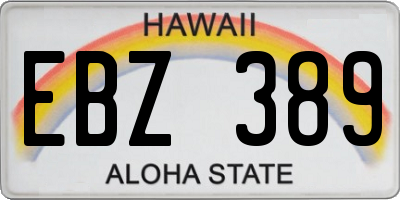 HI license plate EBZ389