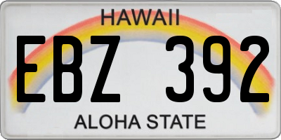 HI license plate EBZ392