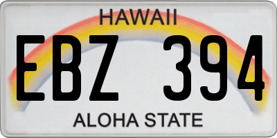 HI license plate EBZ394