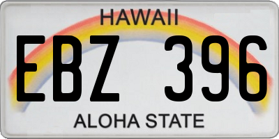 HI license plate EBZ396