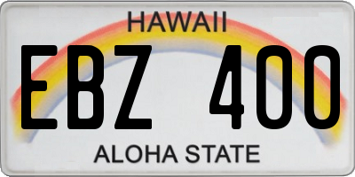 HI license plate EBZ400