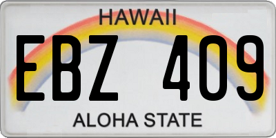 HI license plate EBZ409