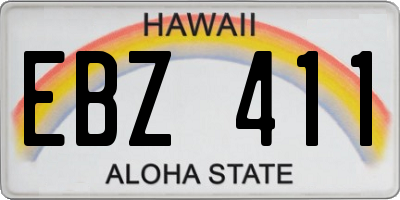 HI license plate EBZ411