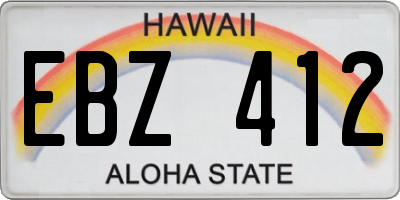 HI license plate EBZ412