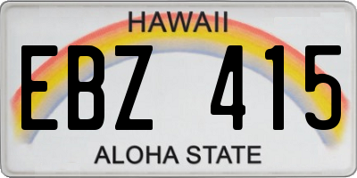 HI license plate EBZ415